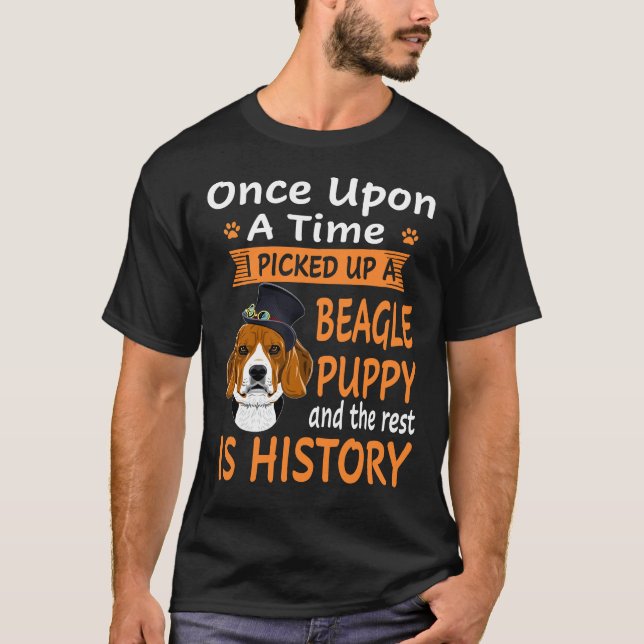 55 One Upon A Time  Beagle Puppy T-Shirt (Front)