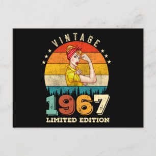 55 Year Old 1967 Vintage Women 55th Birthday Gift Postcard