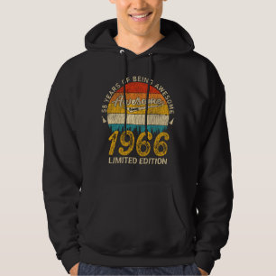 55 Year Old Bday 1966 Awesome Since 55th Birthday Hoodie