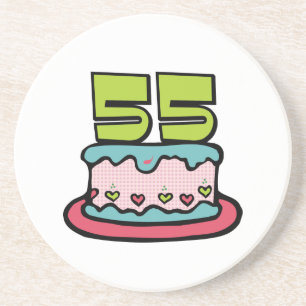 55 Year Old Birthday Cake Coaster