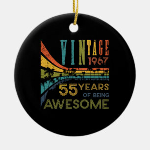 55 Year Old Birthday Vintage 1967 55th Birthday Ceramic Tree Decoration