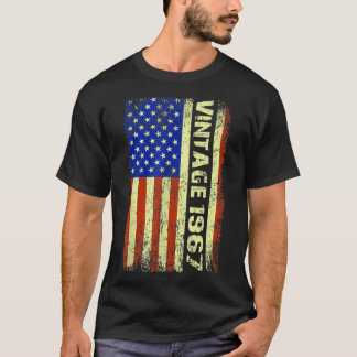 55 Year Old Gifts Vintage 1967 American Flag 55th  T-Shirt