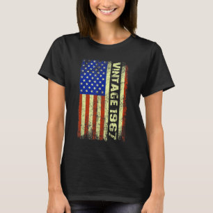 55 Year Old Gifts Vintage 1967 American Flag 55th T-Shirt