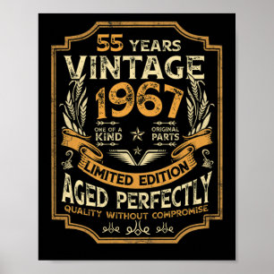 55 Year Old Vintage 1967 55th Birthday Poster