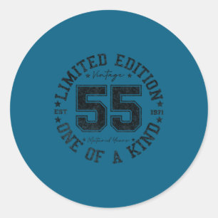 55 Year Old Vintage 1971 Limited Edition 55th Birt Classic Round Sticker