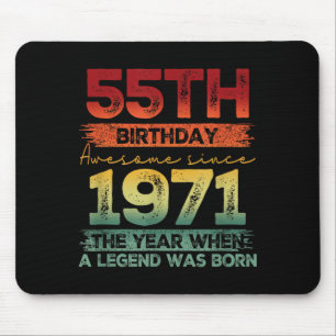 55 Year Old Vintage 1971 Limited Edition 55th Birt Mouse Mat