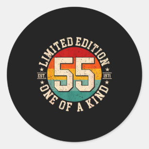 55 year old vintage 1971 limited edition 55th classic round sticker