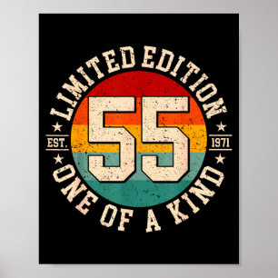 55 year old vintage 1971 limited edition 55th poster