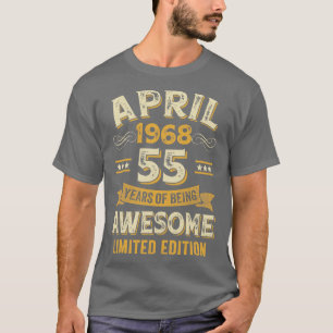 55 Years Awesome Vintage April 1968 55th Birthday T-Shirt