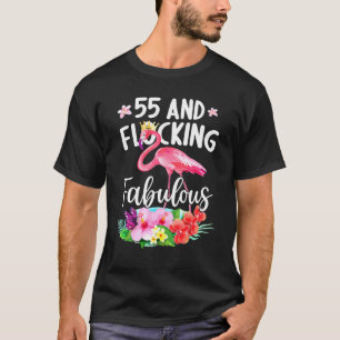55 Years Old And Flocking Fabulous Flamingo Girl B T-Shirt