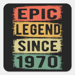 55 Years Old Bday 1969 Epic Legend 55th Birthday Square Sticker