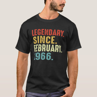 55 Years Old Birthday Gift Legendary Since Februar T-Shirt
