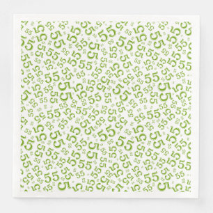 55th Age Random Number Pattern Green/White Napkin