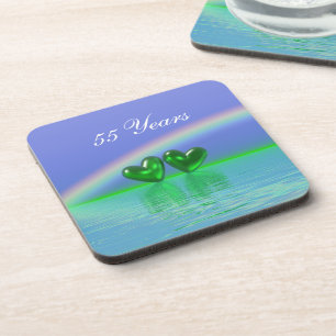 55th Anniversary Emerald Hearts Coaster