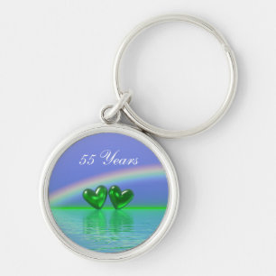 55th Anniversary Emerald Hearts Key Ring