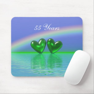 55th Anniversary Emerald Hearts Mouse Mat