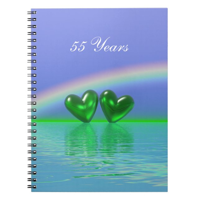 55th Anniversary Emerald Hearts Notebook (Front)