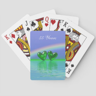 55th Anniversary Emerald Hearts Playing Cards