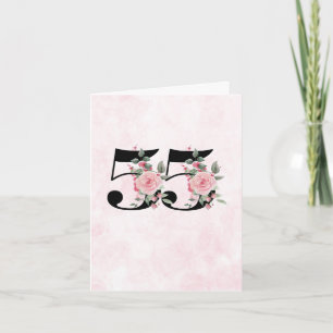 55th Anniversary Greeting Card - Floral Couple 55