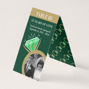 55th anniversary party emerald gold ring two photo