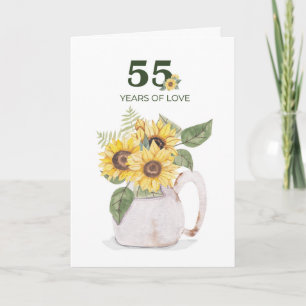 55th Anniversary Sunflowers Years Love Card