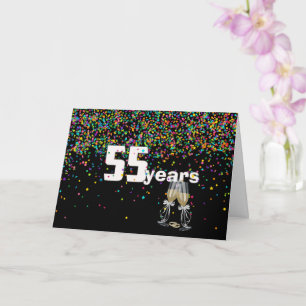 55th anniversary toast in confetti card