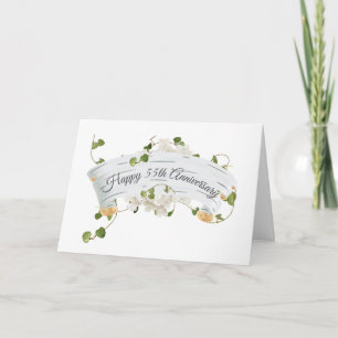 55th Anniversary with Ivy on Birch Scroll Card