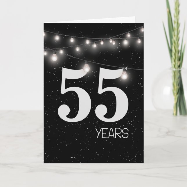 55th Anniversary with Lights and Stars  Card (Front)