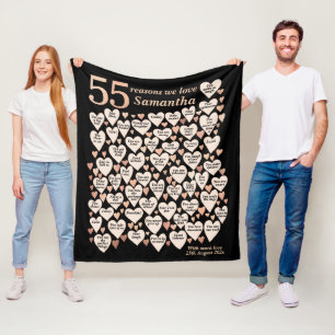 55th Birthday 55 Reasons We Love You Fleece Blanket