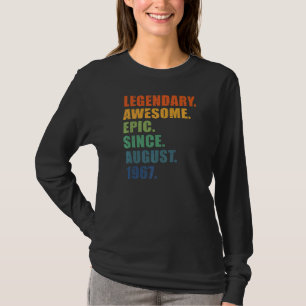 55th Birthday August 1967 Men & Women 55 Year Anni T-Shirt