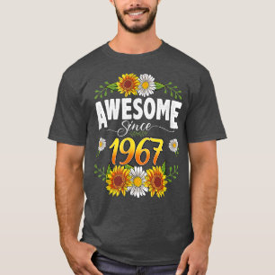 55th Birthday Awesome Since 1967 Floral Thanksgivi T-Shirt