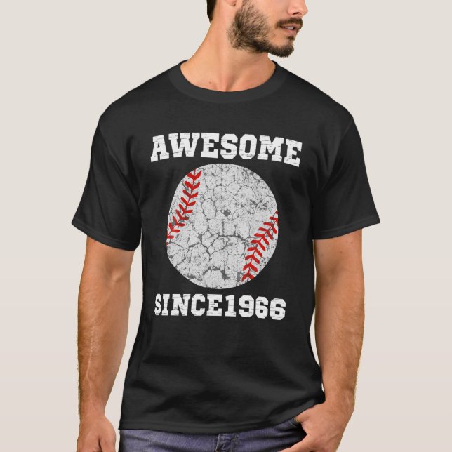 55Th Birthday Baseball Lover Gift 55 Years Old Vin T-Shirt (Front)