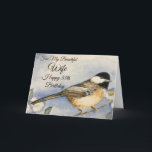 55th Birthday Beautiful Wife Pretty Chickadee Card<br><div class="desc">Celebrate her 55th beautiful birthday with a special card to your wife. A charming chickadee watercolor painting adorns this birthday message full of love and joy. Open the bird and flower card to read the best wishes verse for a beautiful woman at her h year who loves pretty birds, flowers...</div>