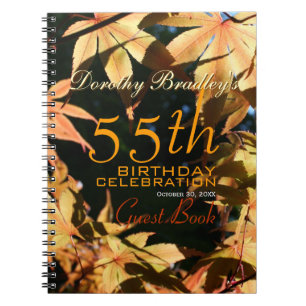 55th Birthday Celebration Autumn Custom Guest Book