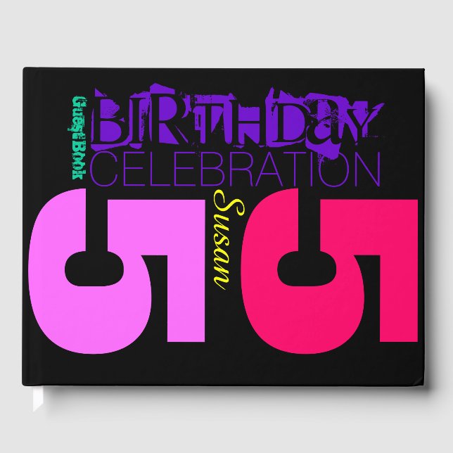 55th Birthday Celebration POP Custom Guest Book (Front)