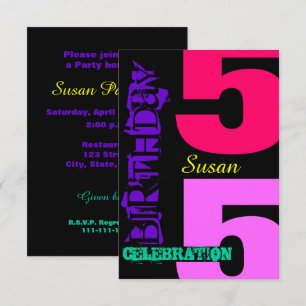 55th Birthday Celebration POP Custom Invitation