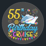 55th Birthday Cruise B-Day Party Classic Round Sticker<br><div class="desc">55th Birthday Cruise B-Day Party Funny design Gift Classic Round Sticker Classic Collection.</div>