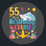 55th Birthday Cruise B-Day Party Classic Round Sticker<br><div class="desc">55th Birthday Cruise B-Day Party Funny design Gift Classic Round Stickers Classic Collection.</div>