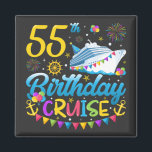 55th Birthday Cruise B-Day Party Square Magnet<br><div class="desc">55th Birthday Cruise B-Day Party Funny design Gift Square Magnet Classic Collection.</div>