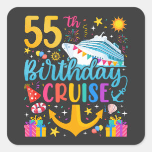 55th Birthday Cruise B-Day Party Square Sticker