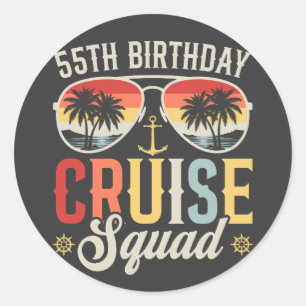 55TH Birthday Cruise Squad Family Matching Classic Round Sticker