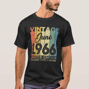 55Th Birthday Decoration June 1966 Men Women 55 Ye T-Shirt