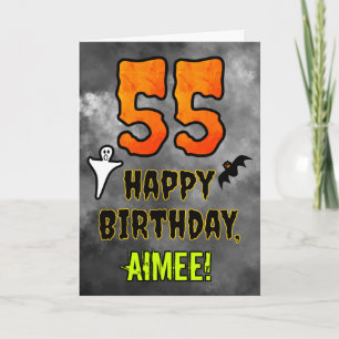 55th Birthday: Eerie Halloween Theme + Custom Name Card