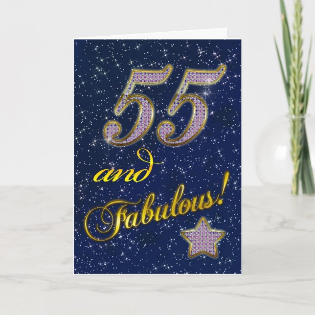55th birthday for someone Fabulous Card (Front)