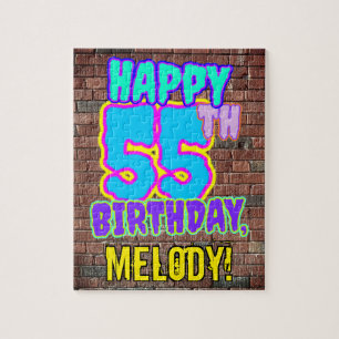 55th Birthday ~ Fun, Urban Graffiti Inspired Look Jigsaw Puzzle