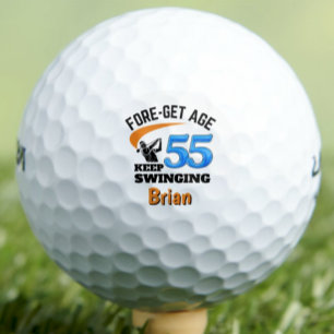 55th Birthday Gift for Husband Classic Keepsake Golf Balls