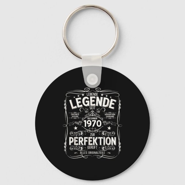 55th Birthday Gift Men Women Legend December 1970  Key Ring (Front)