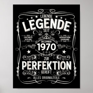 55th Birthday Gift Men Women Legend December 1970  Poster