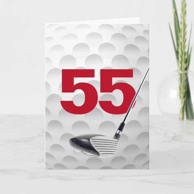 55th Birthday Golf Ball Design Card (Front)
