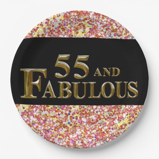 55th  Birthday  Paper Plate (Front)